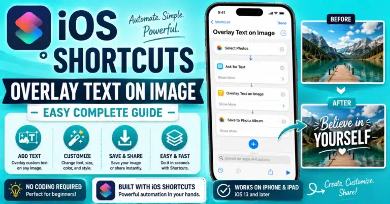 iOS Shortcuts: Overlay Text on Image
